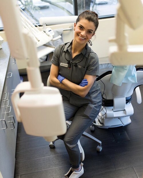 preventive dental care portland biological dentist smiling while at work